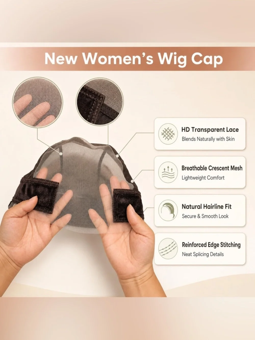 1 Pcs Wig Grip Cap for Glueless Wigs